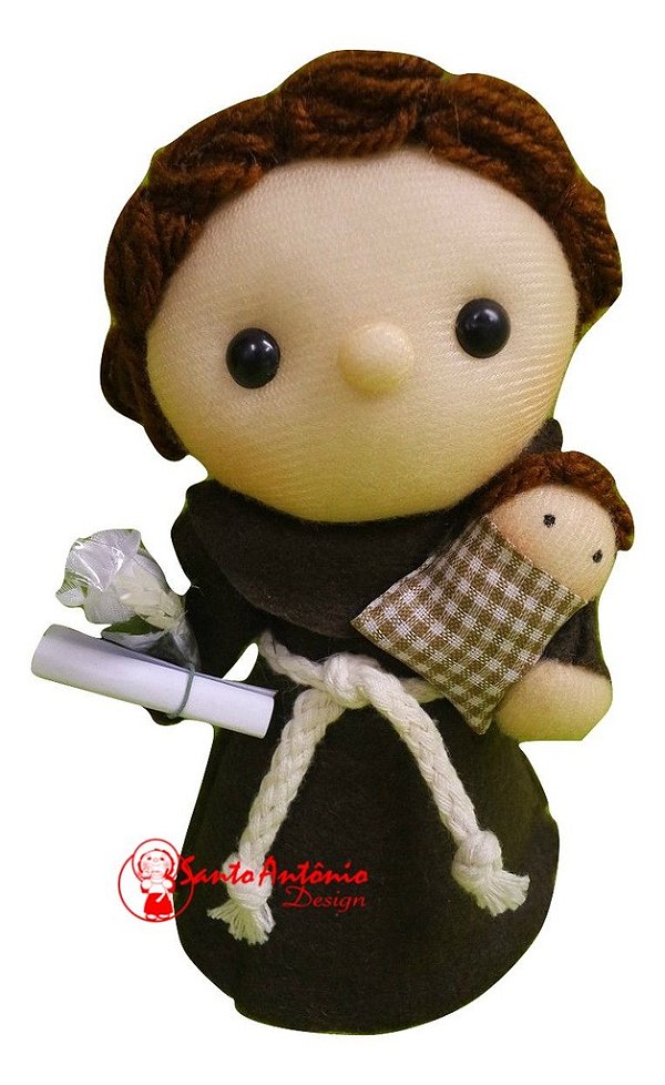 Boneco Santo Antônio de Pano Artesanal Colecionável para Decoração