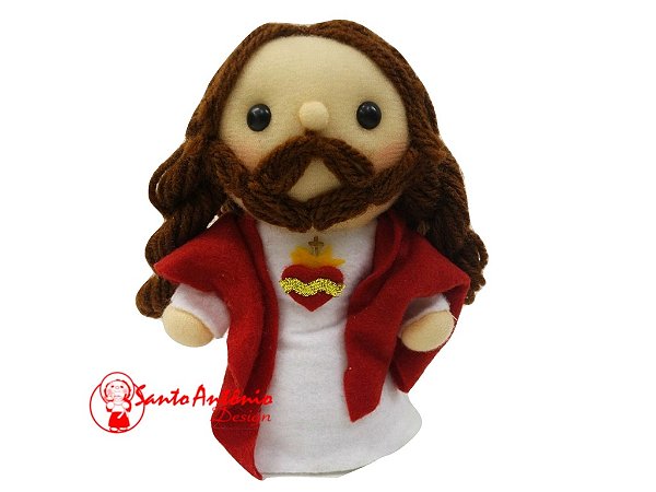 Boneco Sagrado Coração de Jesus de Pano Artesanal Colecionável para Decoração