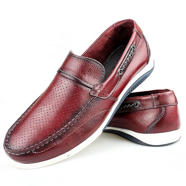 mocassim masculino vermelho