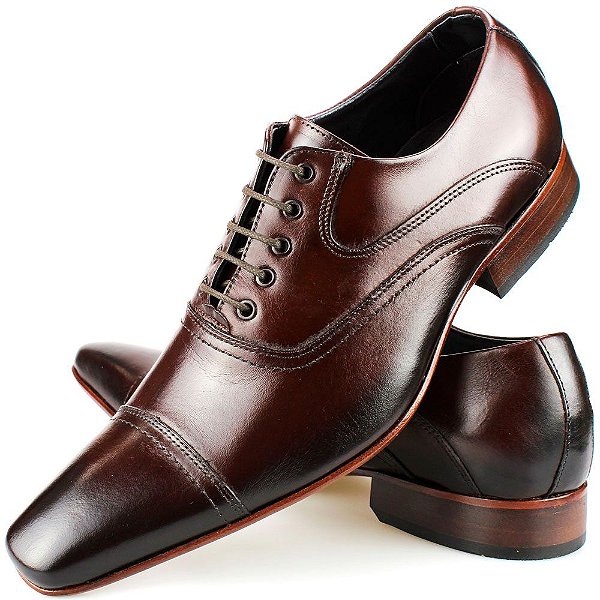 Melhor Sapato Social Masculino Couro De Amarrar Oxford Mouro CG341 | C -  Sapatofranca - A sua loja de calçados online