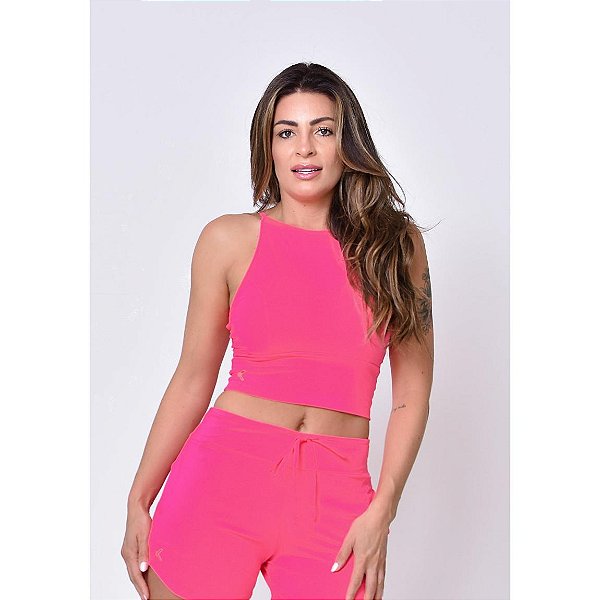Top Cropped Fitness Light Pink Neon