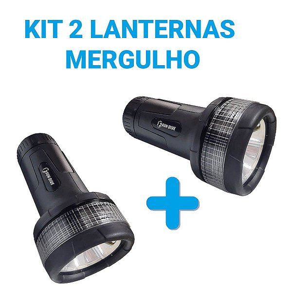 KIT 2 THOR LED, Lanternas Pretas de Led para Mergulho Pesca Sub
