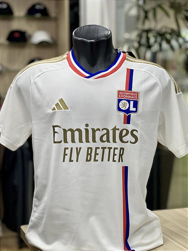 Camisa Lyon I 23/24 - Masculino Torcedor - Branco e Dourado