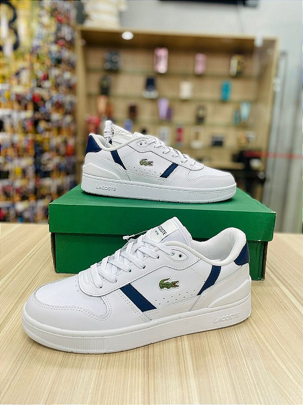 Tênis Lacoste T-Clip Set Masculino -Branco e Marinho