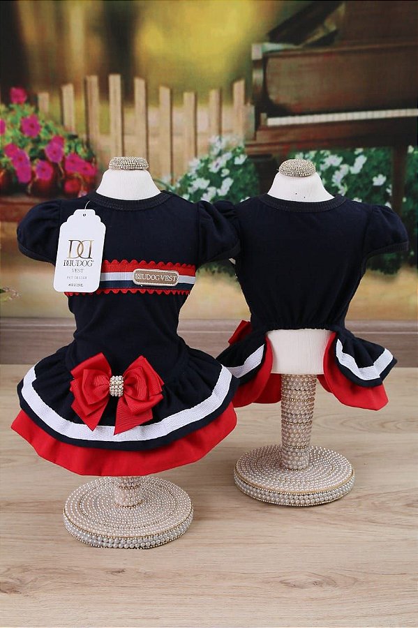 Vestido azul marinho e hot sale vermelho