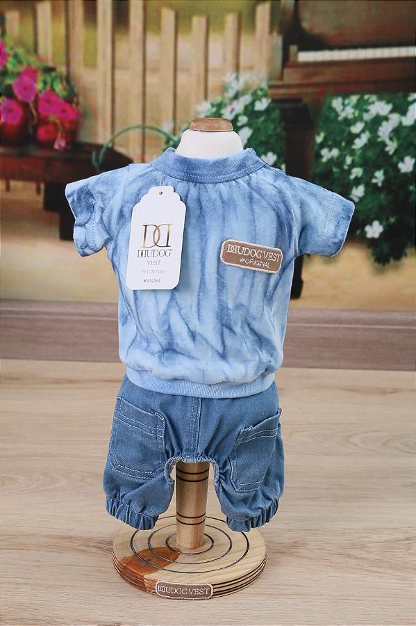 Shorts Jeans Dudog Azul Tie Dye
