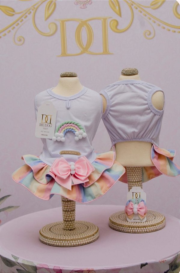 Vestido Arco Iris Branco Dudog