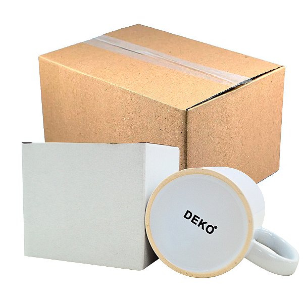 Caneca Branca 325ml com Caixinha - Deko - 36 Unidades