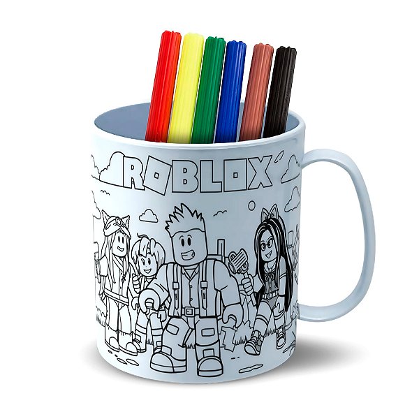 Kit Caneca de Polímero + Canetinha para Colorir