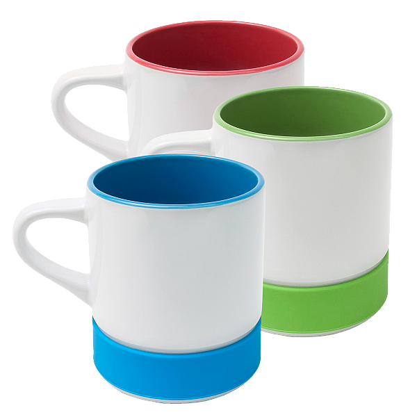 Caneca com Interior Colorido e Base de Silicone