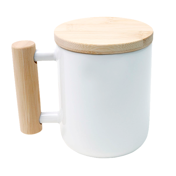 Caneca Wood com Tampa e Alça Bambu