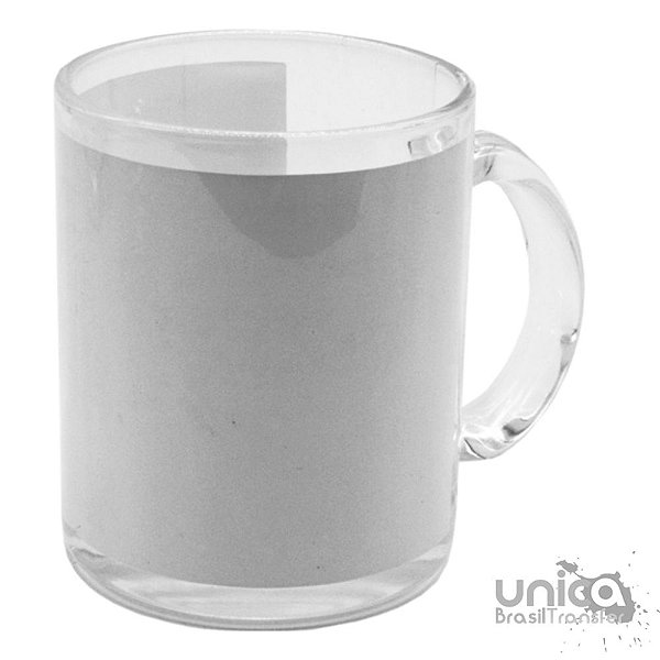 Caneca em Vidro com Tarja - 325ml