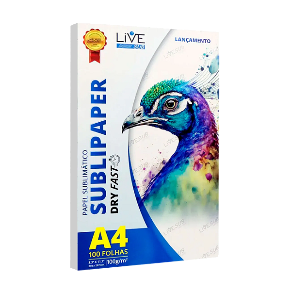 Papel Sublimático Dry Fast - Live - Pacote com 100 Folhas