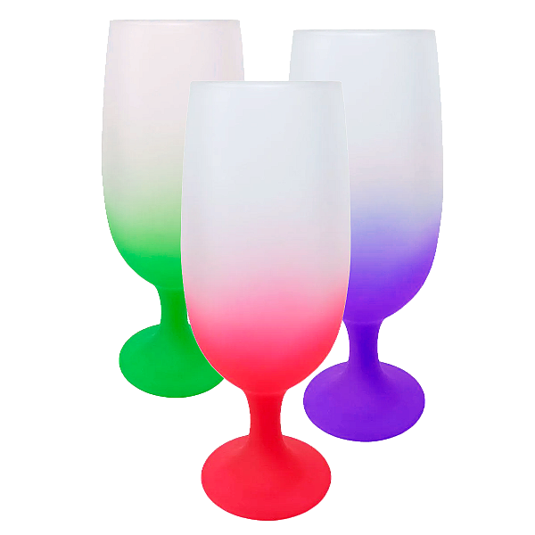 Taça Floripa em Vidro Jateado Degrade 325 ml