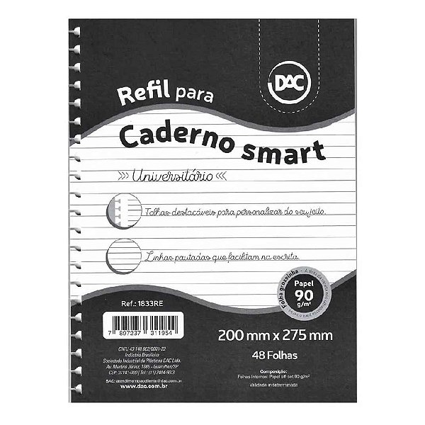 Refil para Caderno Smart Universitário DAC