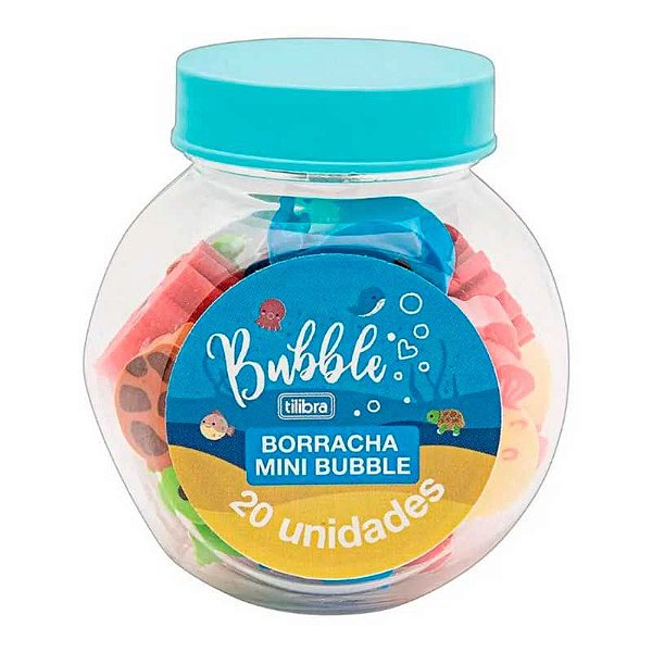 Borracha Mini Bubble Tilibra Pote com 20 unidades