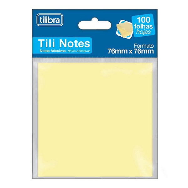 Bloco Adesivo Tili Notes 76x76mm 100 folhas Amarelo