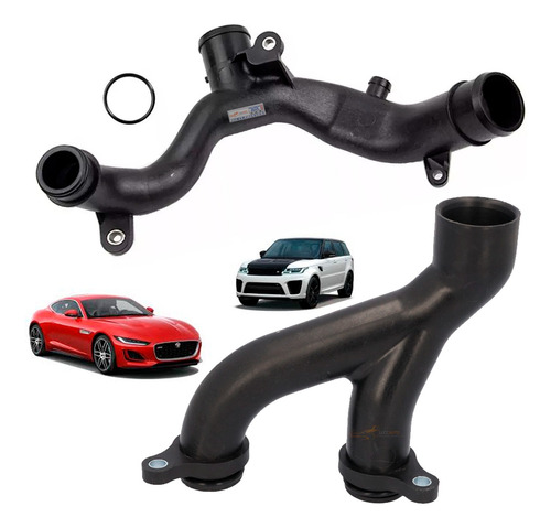 2 Tubos D'água Termostato Jaguar F-pace 3.0 V6 Velar 3.0 V6