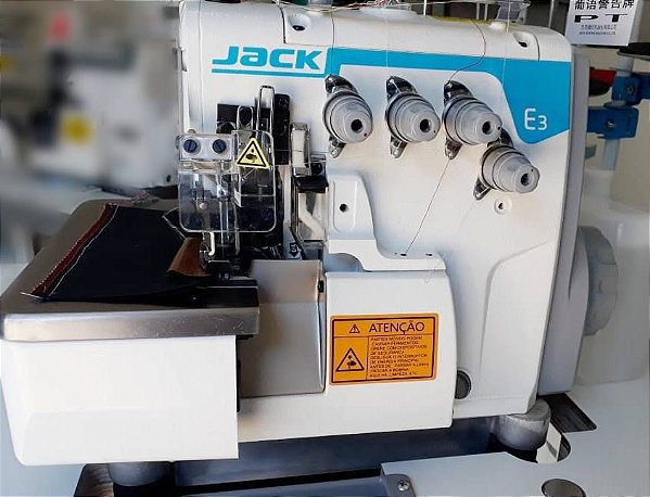 Máquina de Costura Overlock Industrial Jack E3-4-M224 Direct Drive 4 Fios