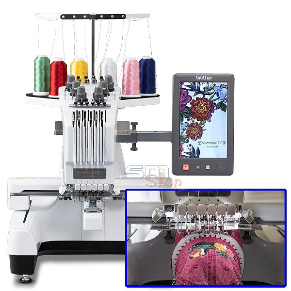 Máquina de Bordado Brother Profissional PR680WC com boné Área 30x20 cm - 6 Agulhas