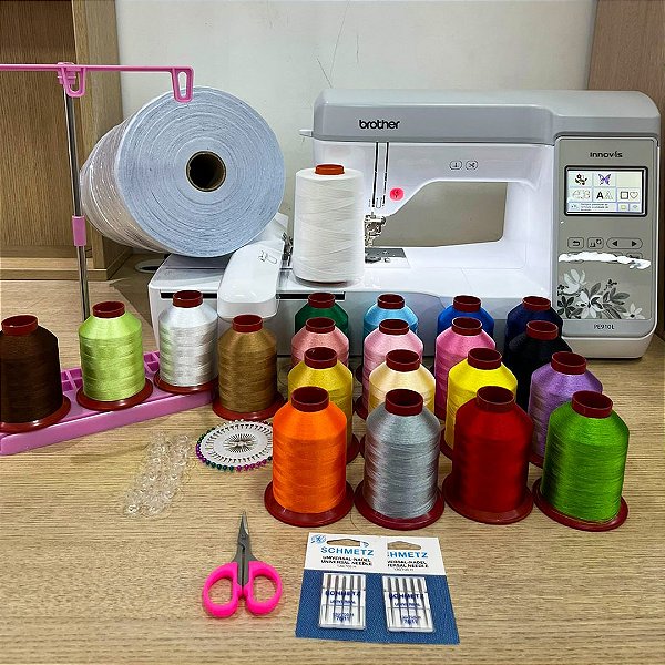 Máquina de Bordado Brother PE910L Área 13x18 cm com Kit Especial Mega