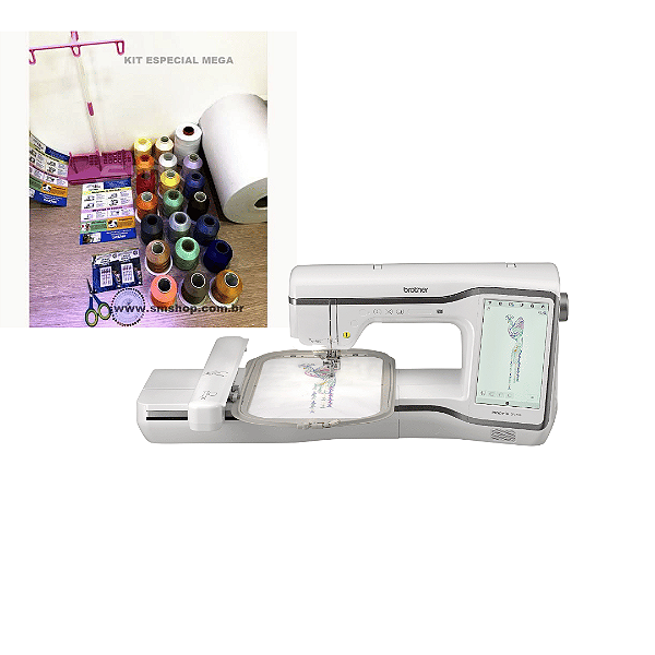 Máquina de Bordado Brother Bp3700 Área 24x36 cm com Kit Especial Mega