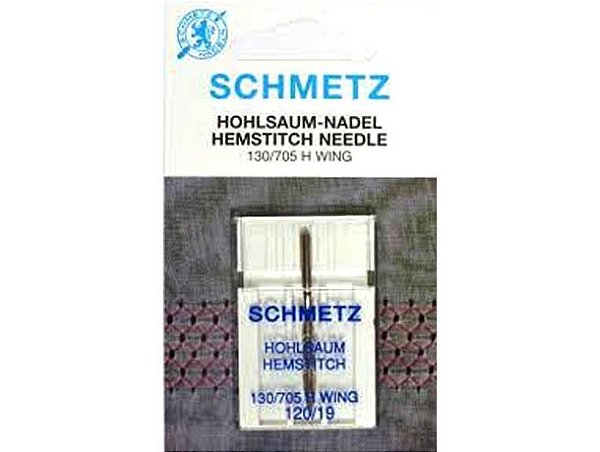 Agulha Schmetz Asa Ponto Ajour 120/19 para Máquinas de Bordado e Costura