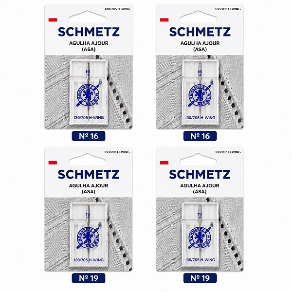 4 Agulhas Schmetz Ajour para Bordado e Costura – 4 Pacotes