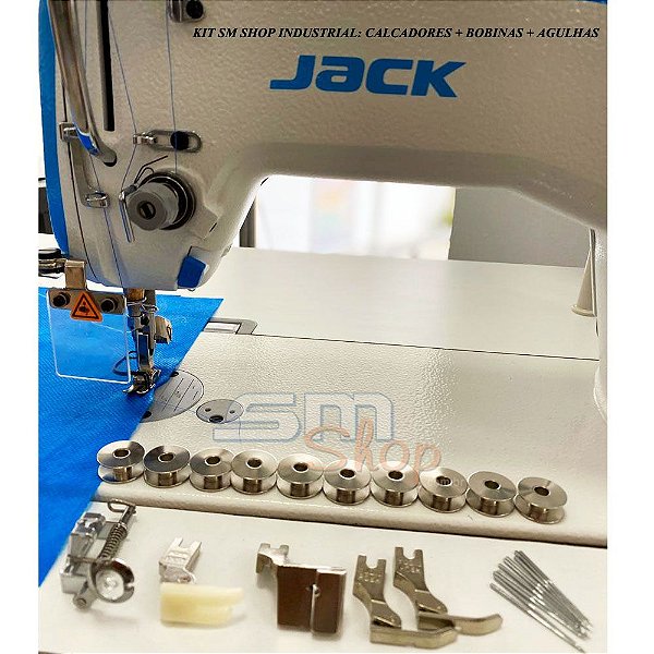 Kit de Calcadores, Bobinas e Agulhas para Máquina de Costura Industrial