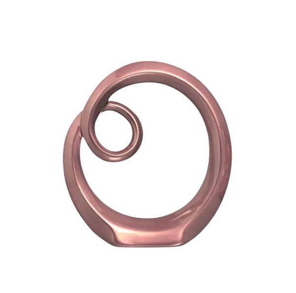 Escultura Arco G Decoração em Cerâmica Rosé Gold