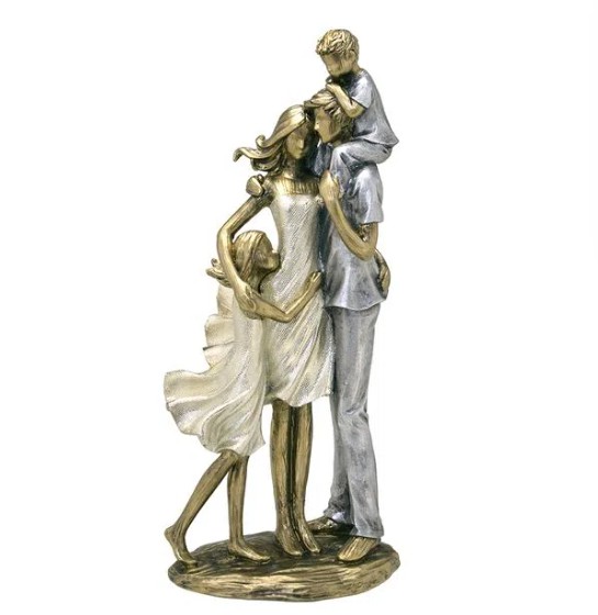 Escultura Família Decorativa Pais e Filhos