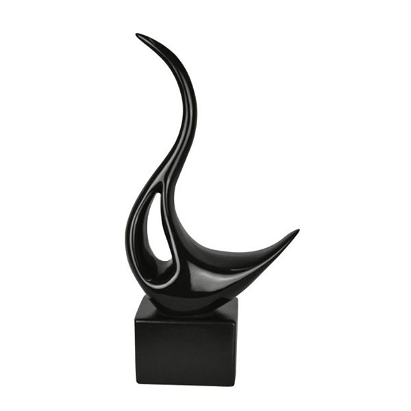 Escultura P Decorativa Cisne Preto 30 cm