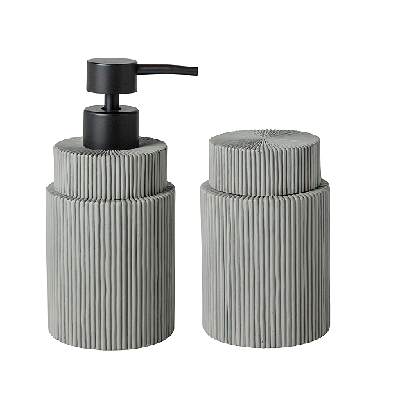 Kit Lavabo Cimento Cinza - 2 peças