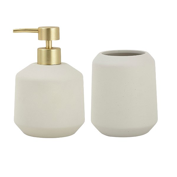 Kit Lavabo de Cimento Cinza Claro  - 2 peças