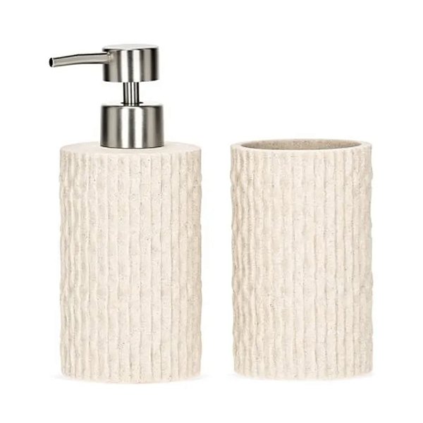 Kit Lavabo de Polirresina Bege  - 2 peças