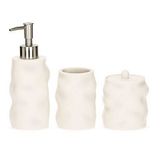 Kit Lavabo Ondas Off White Luxo 3 Peças