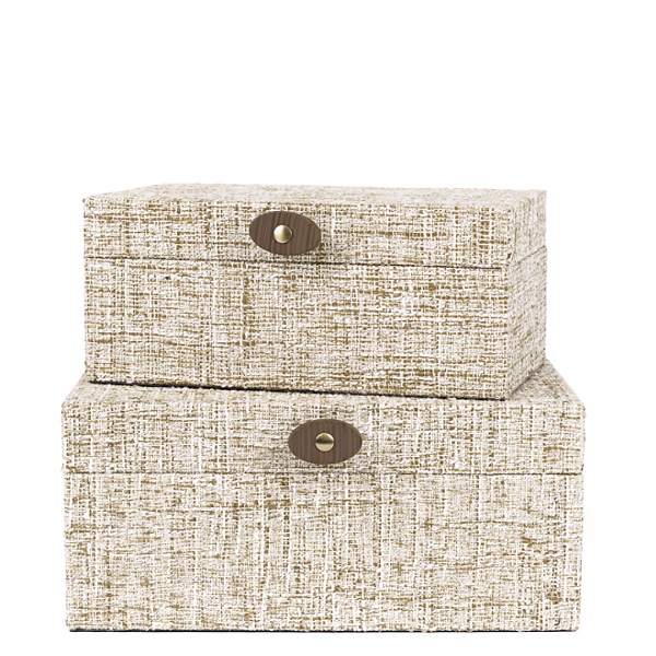 Kit Caixas Decorativas Elegance Bege - 2 peças