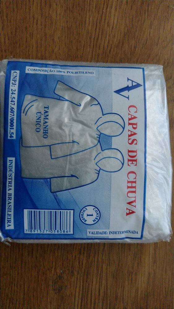 Capa de chuva descartável