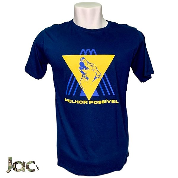 Camiseta " Lobo Melhor Possível" Azul 100% Algodão