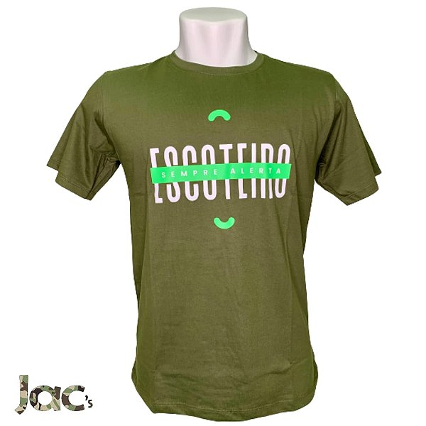 Camisa "Escoteiro Sempre Alerta" Verde 100% Algodão
