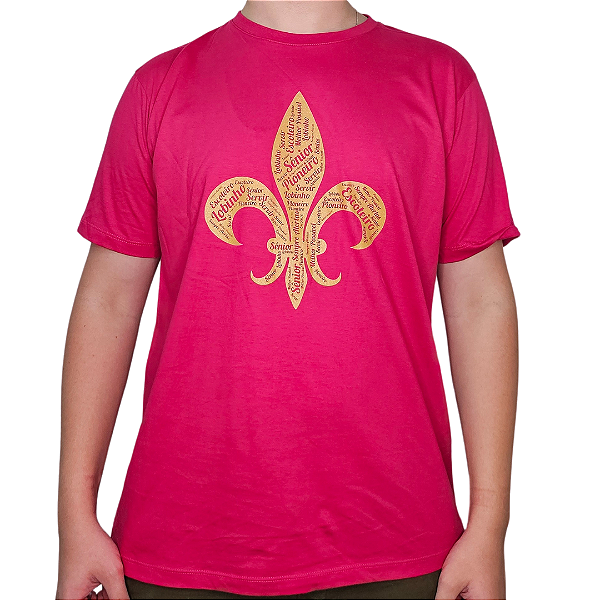 Camiseta " Flor Escoteiro" Rosa 100% Algodão
