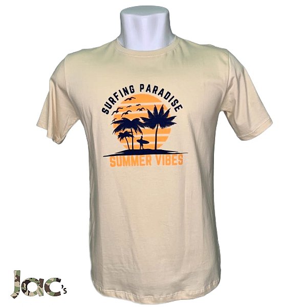 Camisa "Summer Vibes" Bege 100% Algodão
