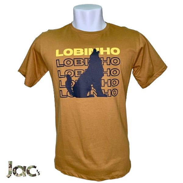 Camiseta "Lobinho" Marrom 100% Algodão
