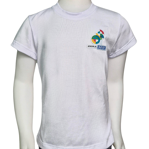 Camiseta Baby-Look Feminina PV Branca - Uniforme Oficial da Escola Sesi