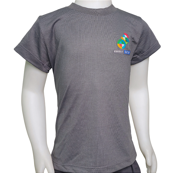 Camiseta Baby-Look PV Cinza - Uniforme Oficial da Escola S