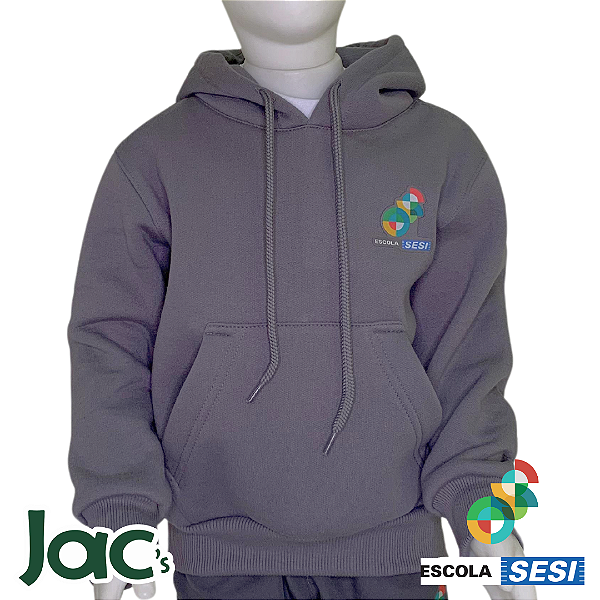 Blusão de Moletom Canguru Unissex - Uniforme Oficial da Escola Sesi