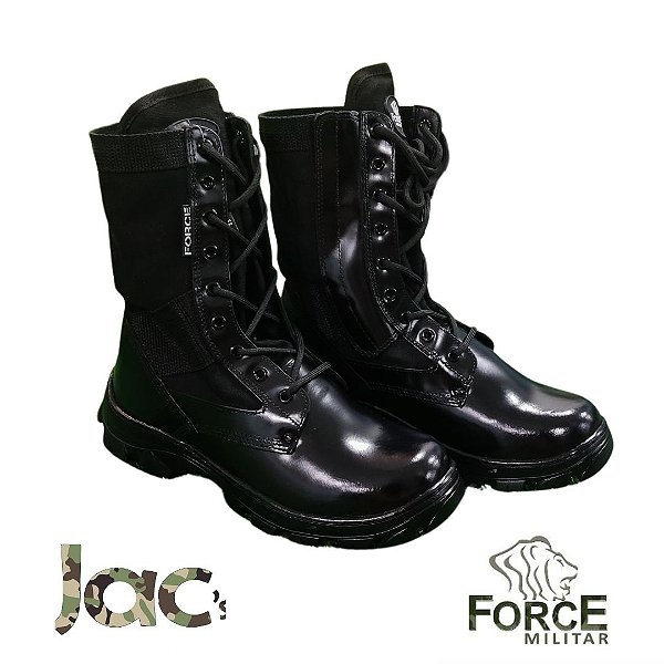 Coturno Tático de Couro e Lona - Force Militar