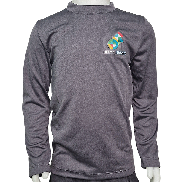 Camiseta Super Térmica Apeluciada UV 50% Cinza - Uniforme Oficial da Escola Sesi