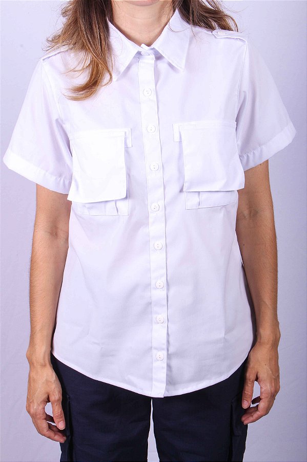 Camisa com Lapela grande nos Bolsos, cores diversas - Adulto Feminina
