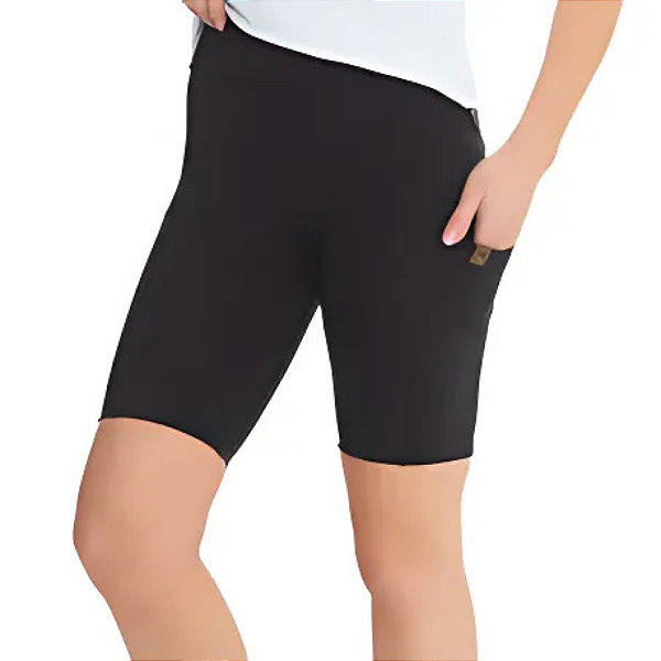 Bermuda Legging com Bolsos Embutidos preta - UV+50
